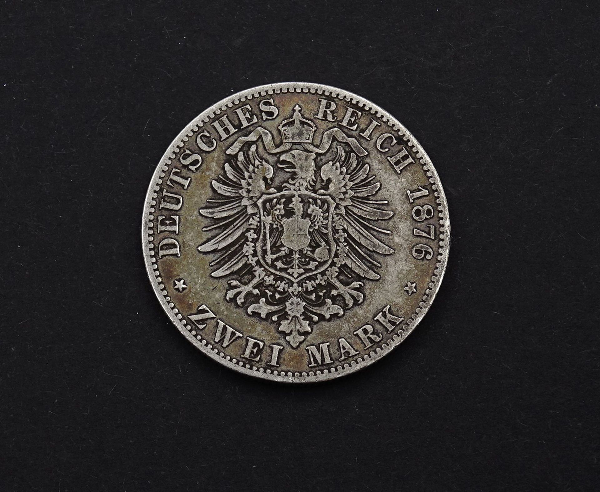 Zwei Mark 1876 Wilhelm Deutscher Kaiser König von Preussen A, 10,88g.,D. 27,8mm - Bild 2 aus 2