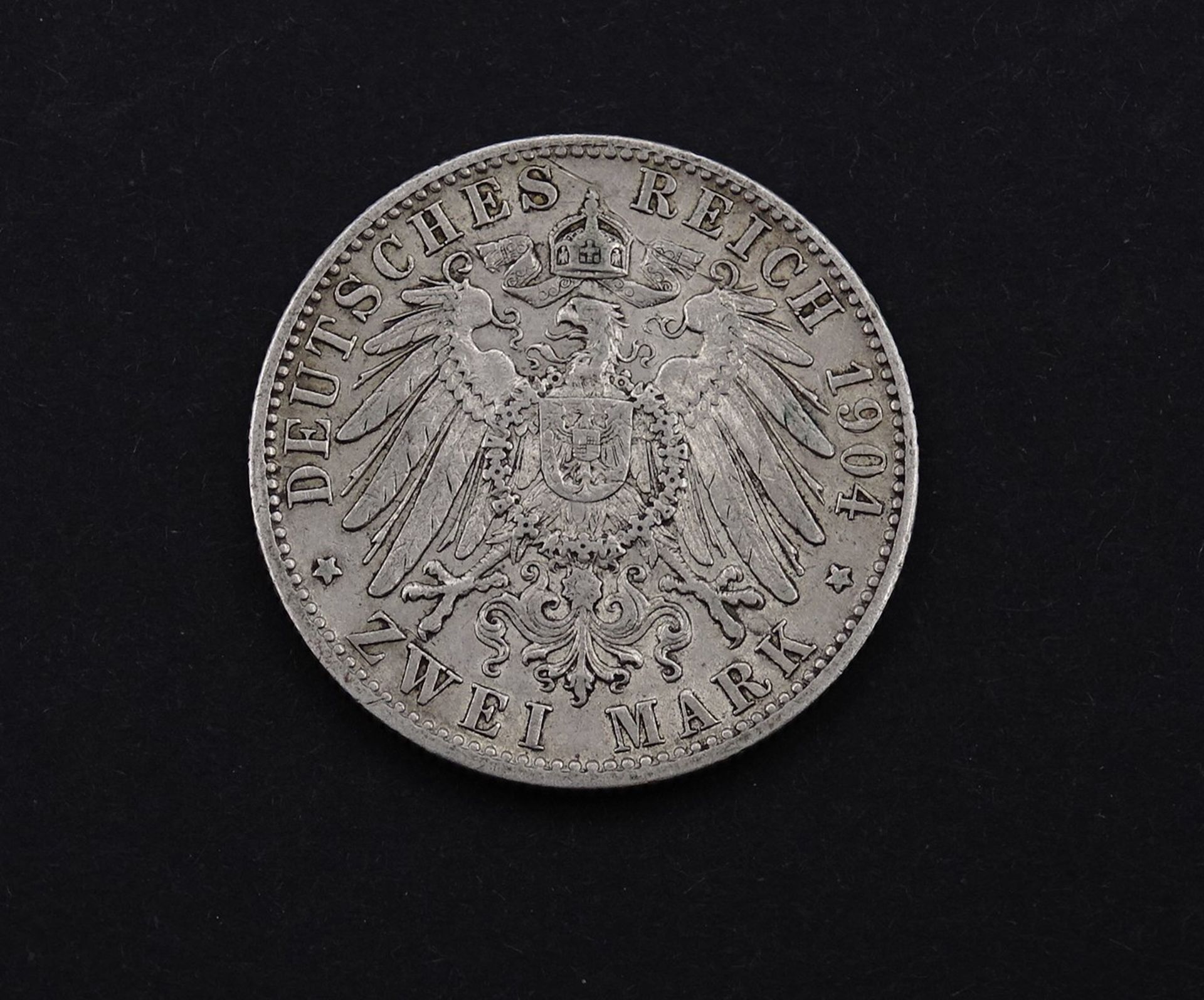 Zwei Mark 1904 Wilhelm II König von Württemberg F, 11,01g., D.27,8mm - Bild 2 aus 2