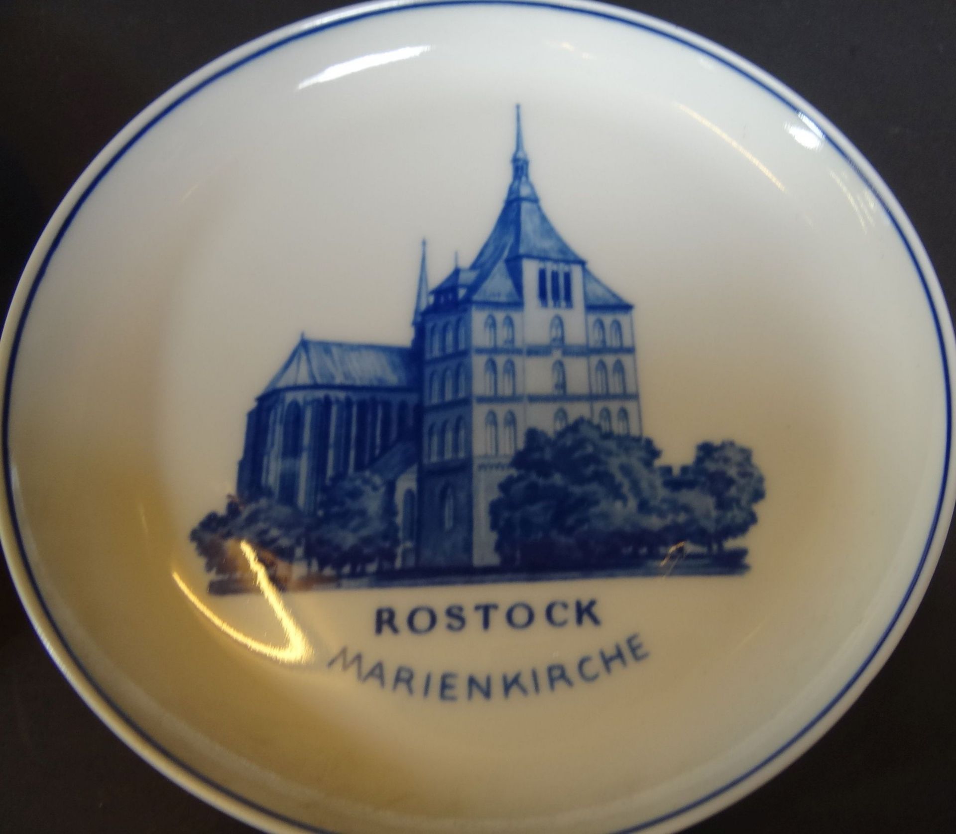 4x Meissen Ansichtenteller "Rostock", Aquatinta, 1.Wahl, D-17,5 cm - Bild 5 aus 5