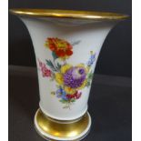 Trichtervase "Meissen" Blumendekor, 1.Wahl, H-14 cm