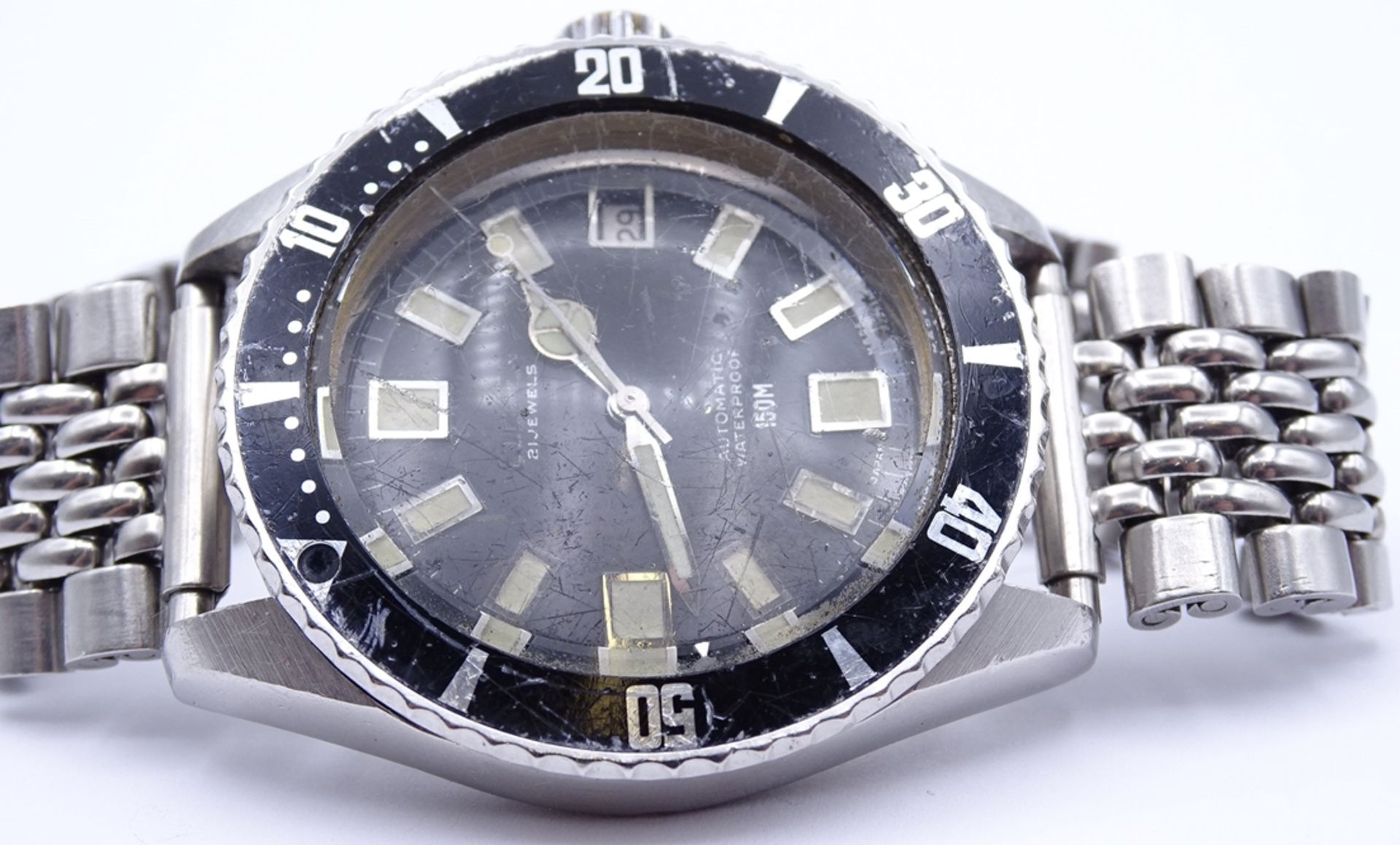 Herren Armbanduhr Citizen Diver, Cal. 5430, Automatikwerk, Werk läuft, starke Alters und Gebrauchss - Bild 9 aus 16