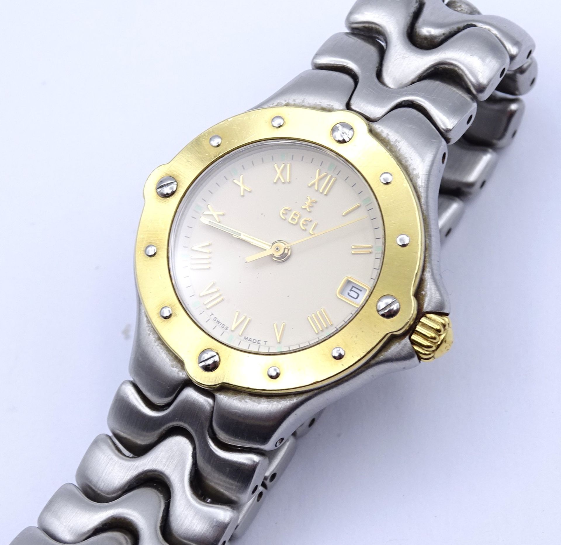 Damen Armbanduhr EBEL SPORTWAVE , Stahl / Gelbgold, Quartz, D. 26mm, Funktion nicht überprüft - Image 3 of 5