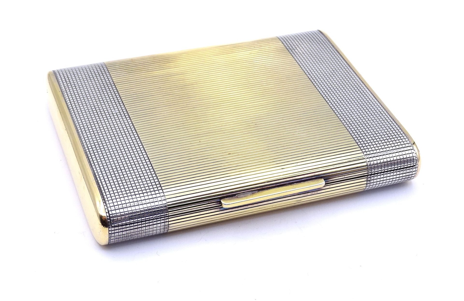schwere Silber-Zigarettendose -925-oder ähnliches, massiv und vergoldet, 7,5x10,5 cm, 187 gr. - Bild 2 aus 9