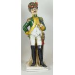 Offizier Figur mit Pfeife,ungemarkt, H. 25cm,Alters- und Gebrauchsspuren