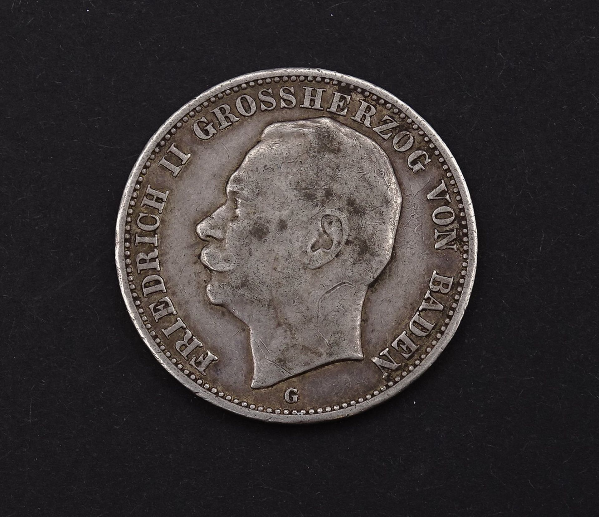 Drei Mark 1914 Friedrich II Grossherzog von Baden G , 16,53g.,D.33,0mm