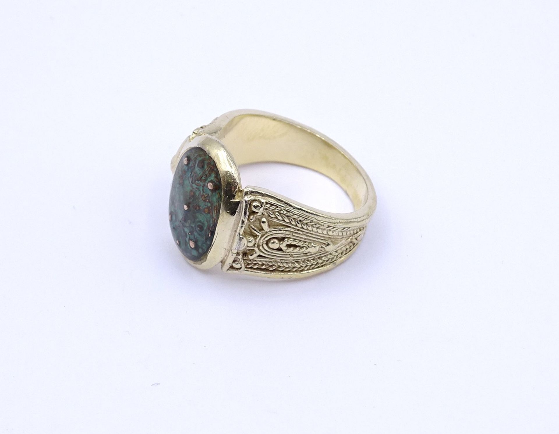 Silber Ring 0.925 - vergoldet, 9g., RG 57 - Bild 3 aus 4