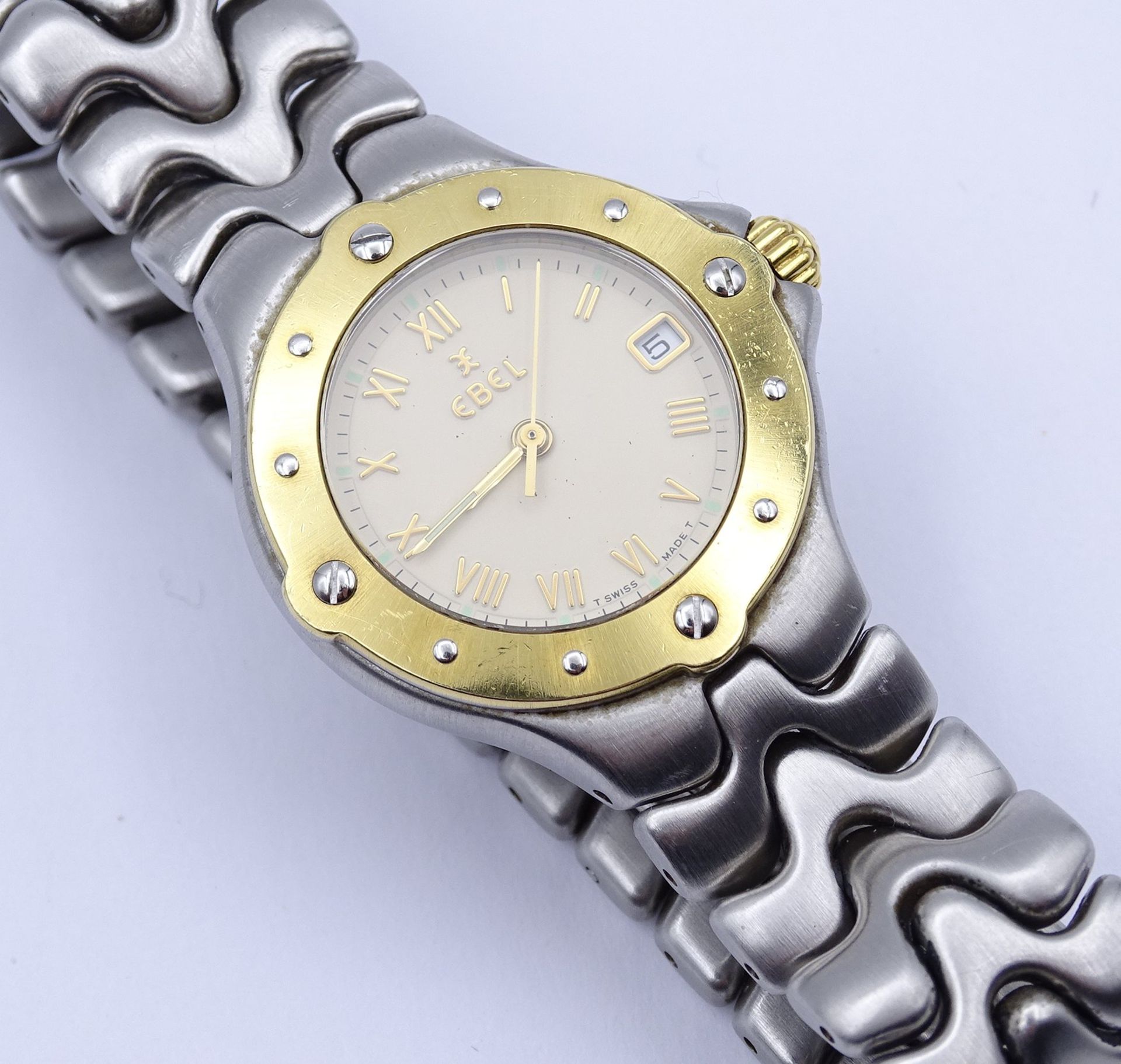 Damen Armbanduhr EBEL SPORTWAVE , Stahl / Gelbgold, Quartz, D. 26mm, Funktion nicht überprüft - Image 5 of 5