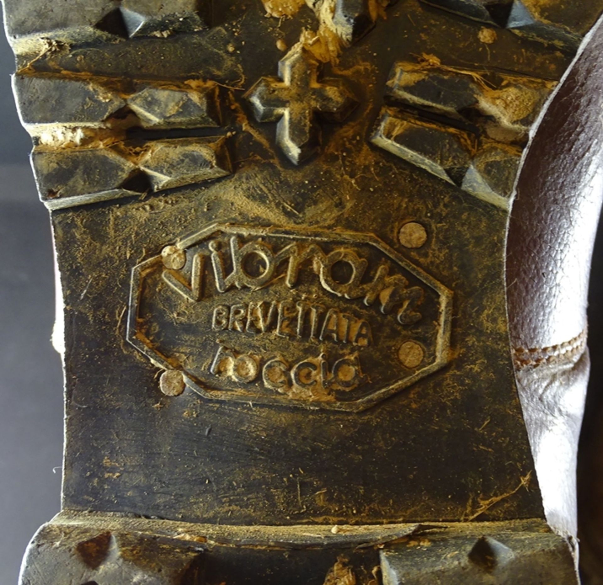 Paar Filzstiefel,braunes Leder, (Wachstiefel) H. 39cm, Alters- und Gebrauchsspuren - Bild 6 aus 6