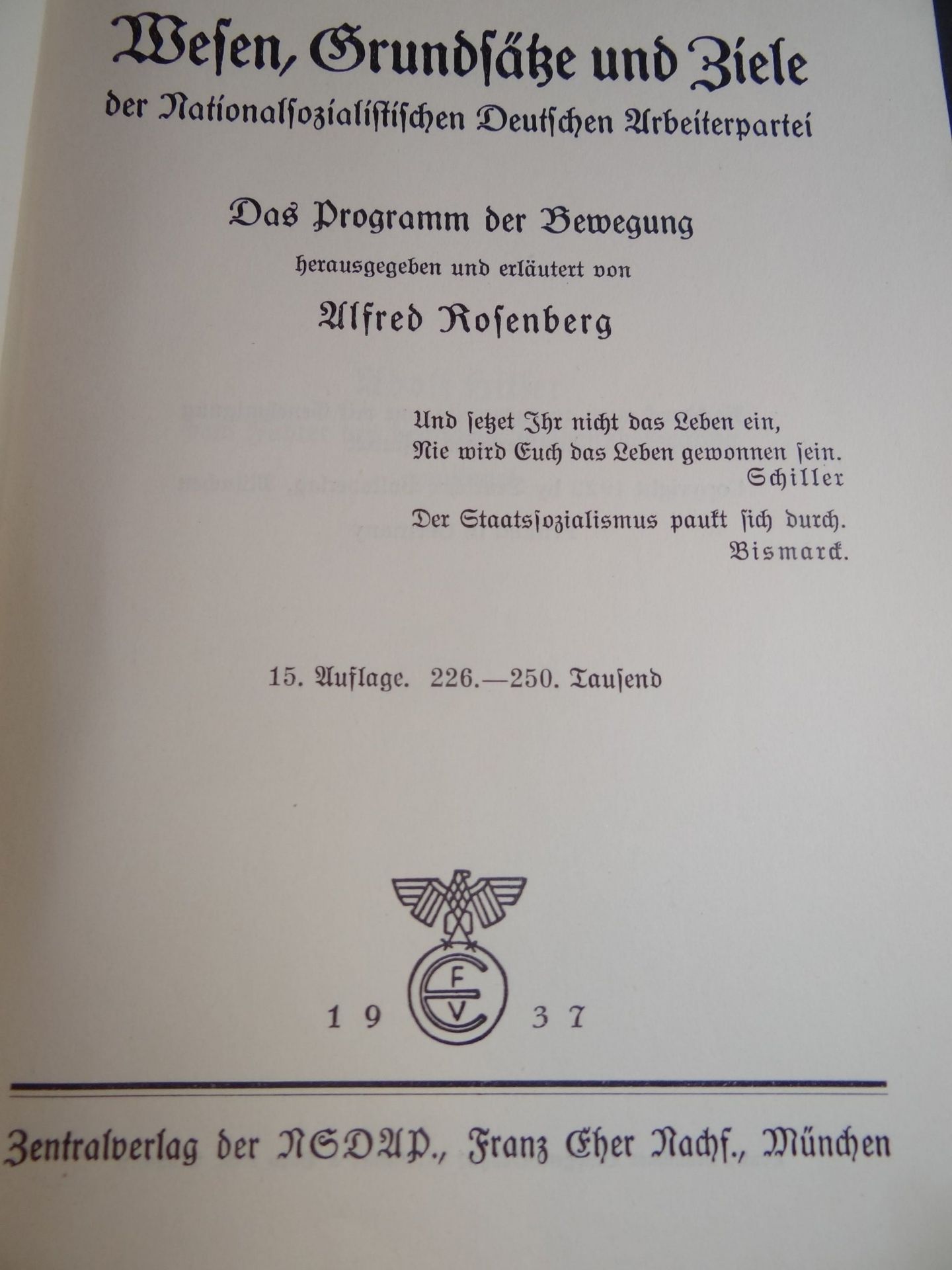 Alfred Rosenberg" Wesen, Grundsätze und Ziele der NSDAP" 1937, PP - Bild 3 aus 3