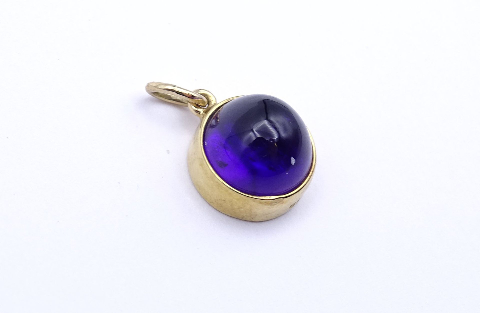 kl. runder Goldanhänger mit Amethyst, GG 0.585, L. 20mm, 3,3g. - Bild 2 aus 4