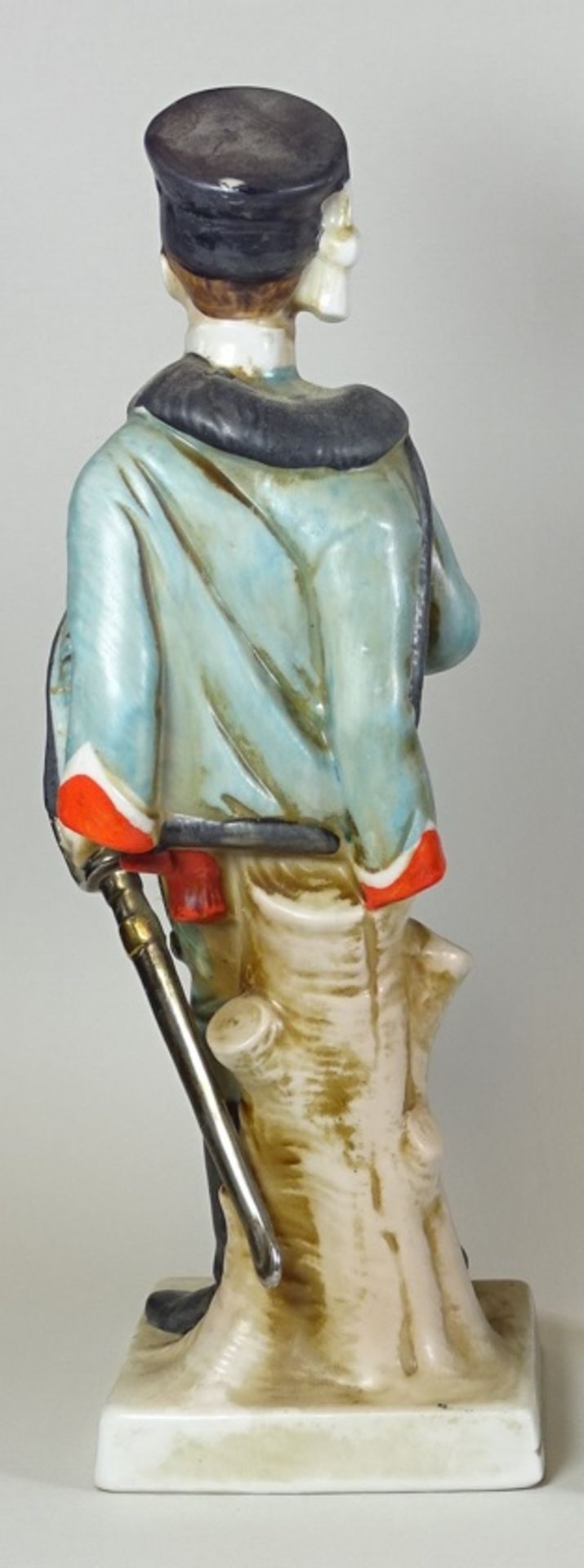 Offizier Figur mit Banderole ,ungemarkt, H. 25cm, Alters- und Gebrauchsspuren - Bild 3 aus 3