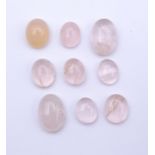 Konvolut Rosenquarz Cabochons, zus. 37,20ct.