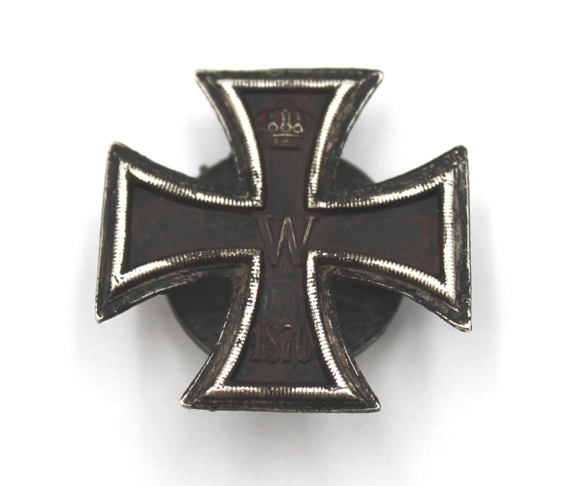 Eisernes Kreuz 1. Kl., 1. WK, verso undeutl. Hersteller, Schraubplatte nicht original diese gemarkt