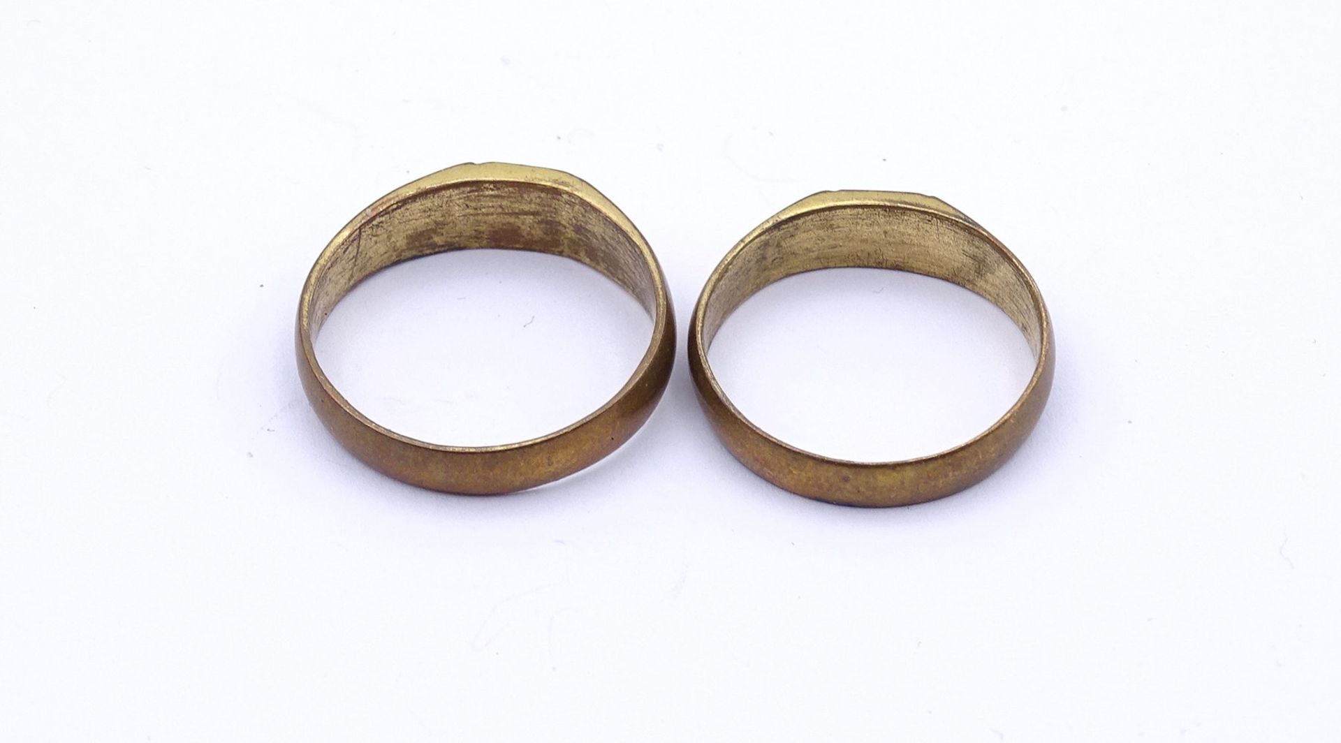 2 patriotische Ringe, 1x datiert , Alters- und Gebrauchsspuren - Bild 4 aus 4