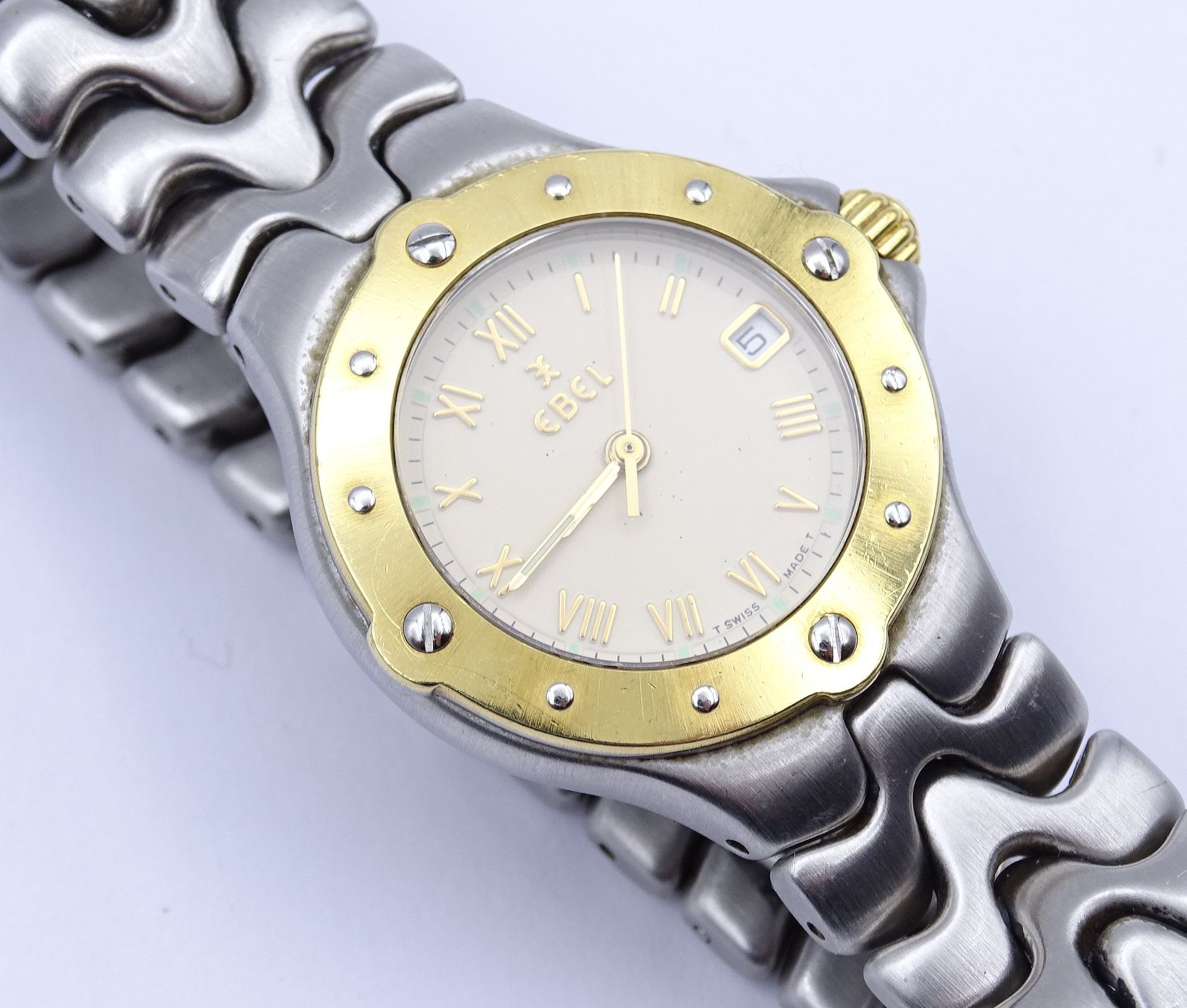 Damen Armbanduhr EBEL SPORTWAVE , Stahl / Gelbgold, Quartz, D. 26mm, Funktion nicht überprüft - Image 4 of 5