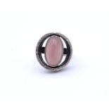 Rosenquarz Ring, Sterling Silber 0.925, 11,4g., RG 52