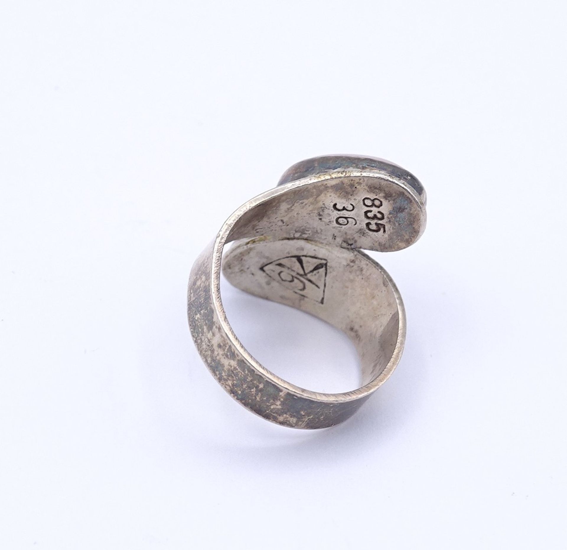 GEORG KRAMER Silber Ring mit Rosenquarz, Silber 0.835, 5,2g., RG 52 - Bild 4 aus 4