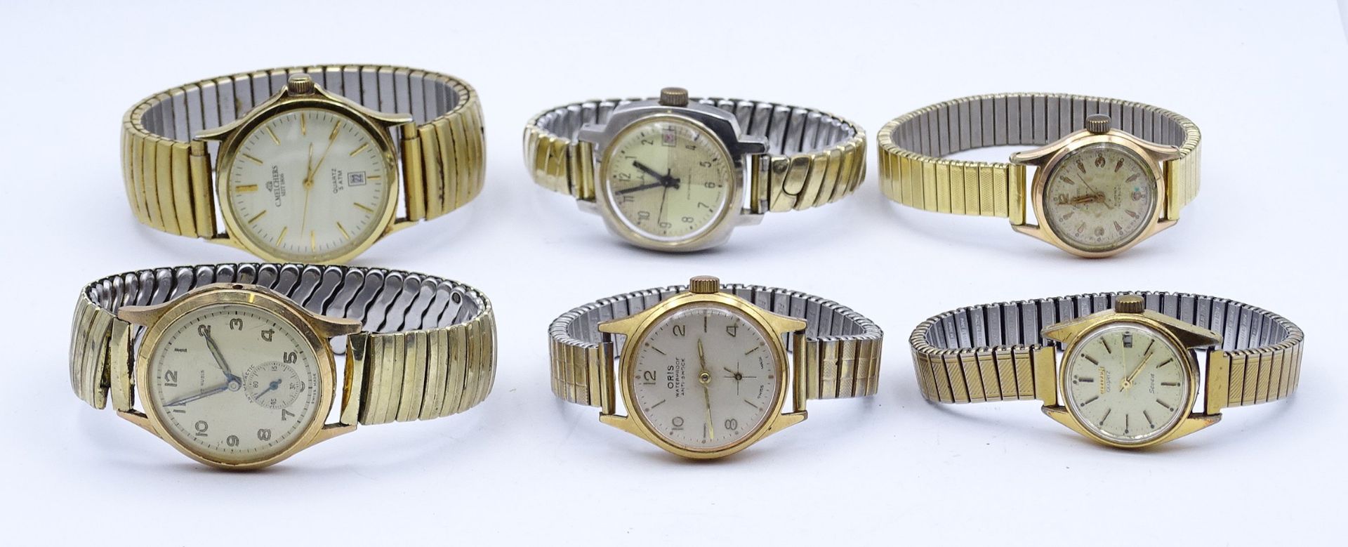 Konvolut Armbanduhren, goldfarben, Quartz,mechanisch und Automatik, Alters und Gebrauchsspuren, Wer - Bild 3 aus 10