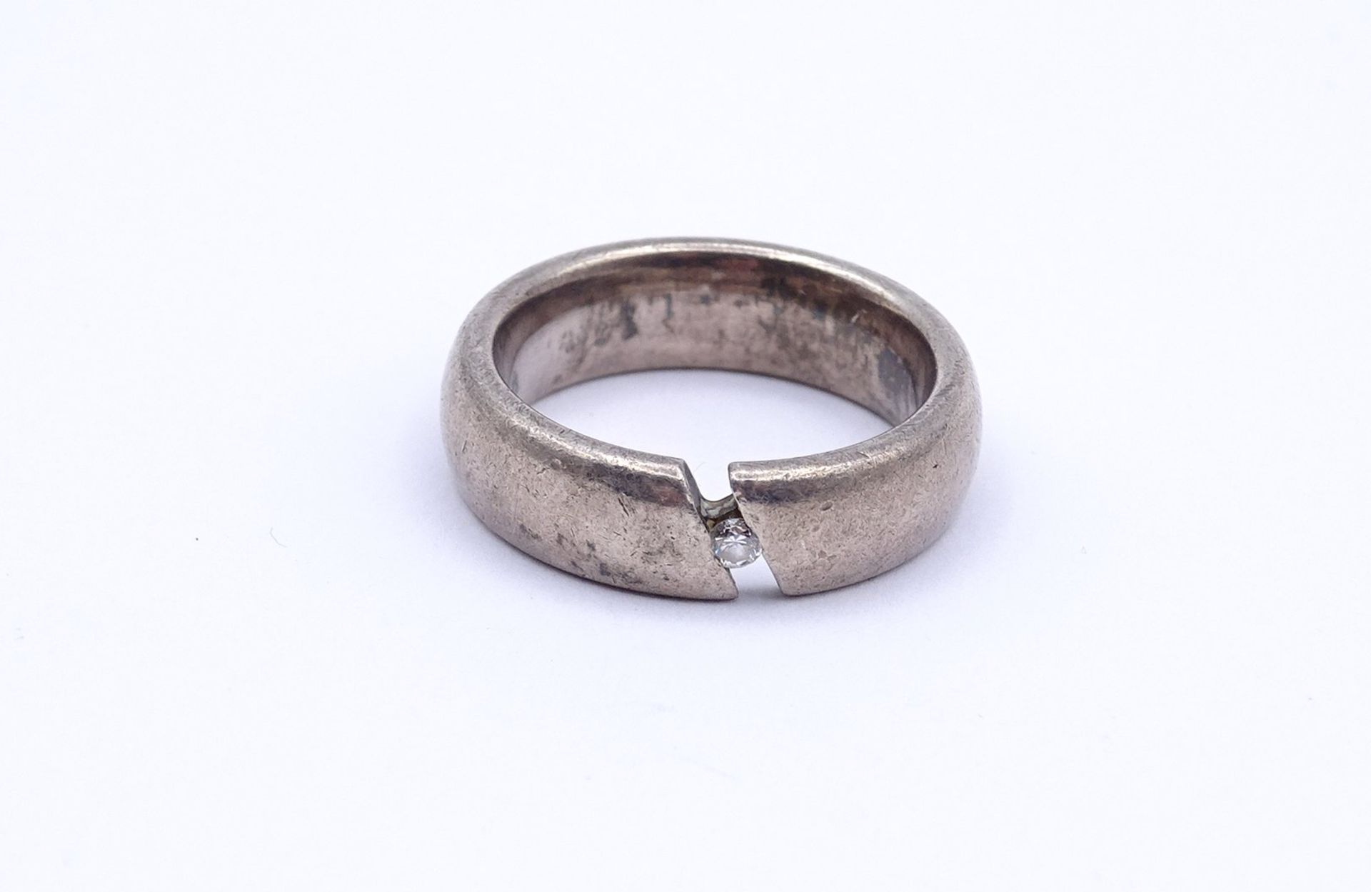 Brillant Silber Ring, 0,05ct., W/si, 8,5g., RG 55 - Bild 2 aus 3