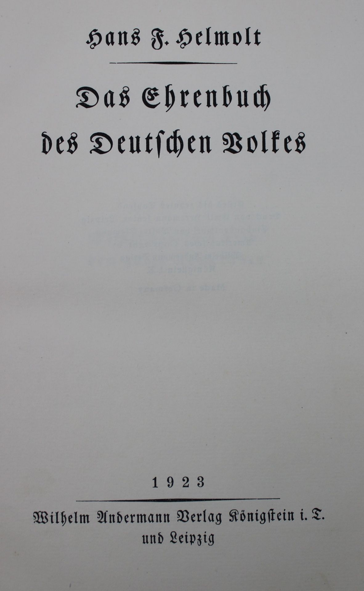 Hans F.Helmot, Das Ehrenbuch des Deutschen Volkes 1923 und Wilhelm Schäfer, Das deutsche Rheinland - Image 3 of 5