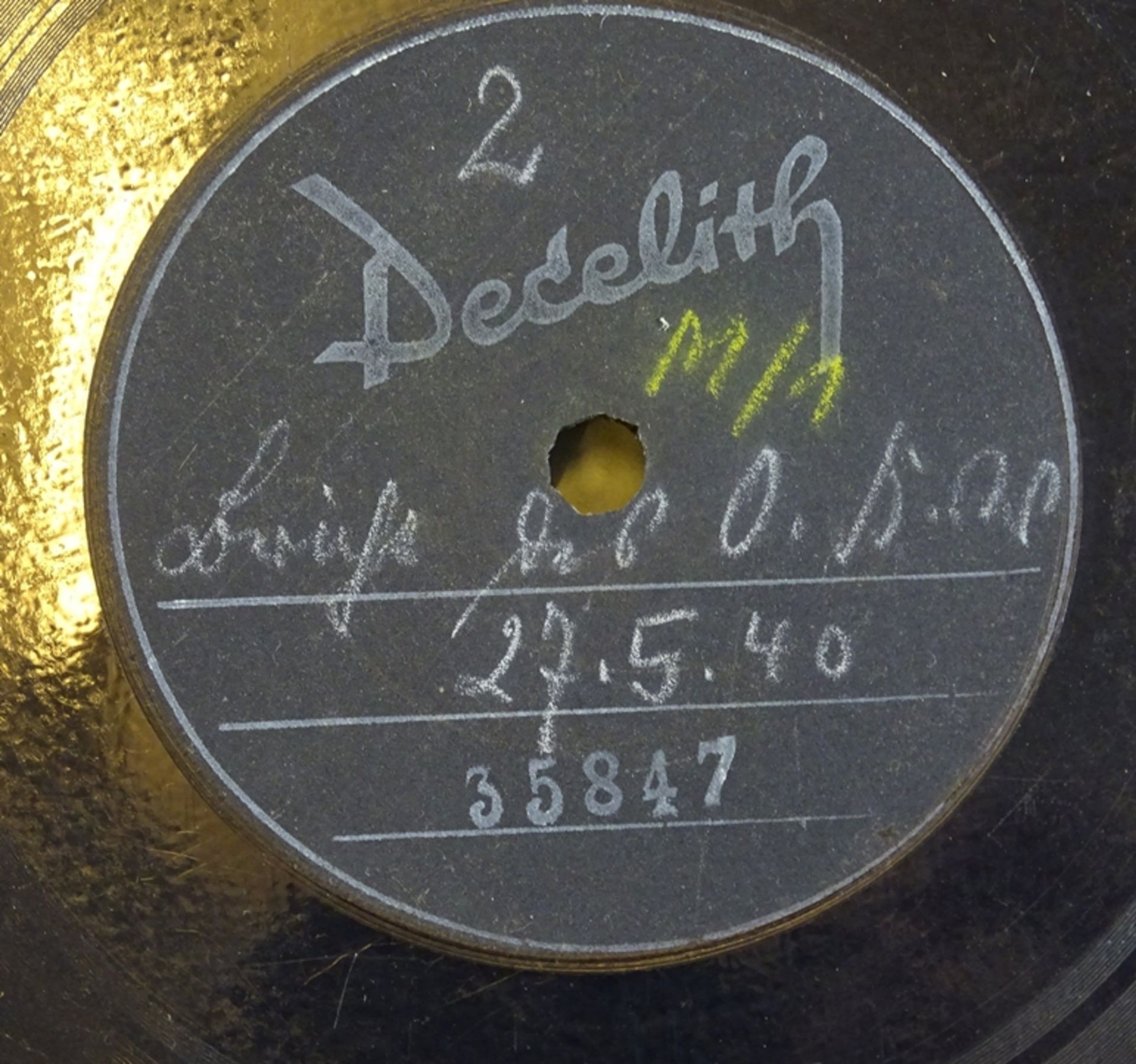Wehrmacht 3 Schallplatten besprochene Feldpostbriefe als OKW Berichte um die Truppe über die Lage z - Image 4 of 5