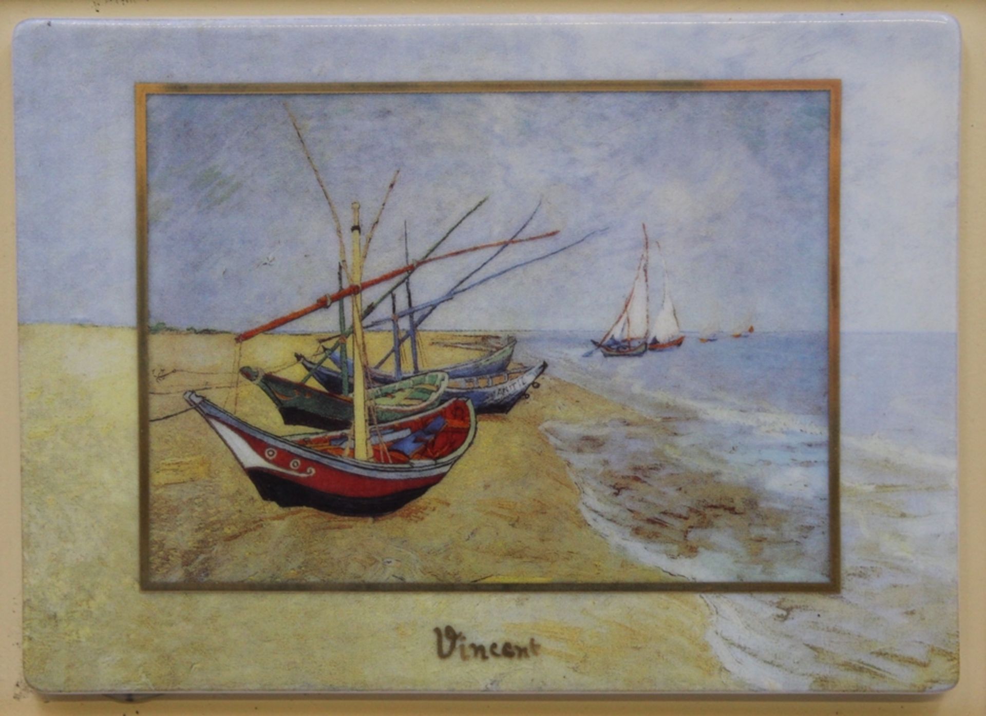 Bildplatte, Goebel, Artis-Orbis, Goebel, Vincent, gerahmt, RG 17,5 x 22cm.