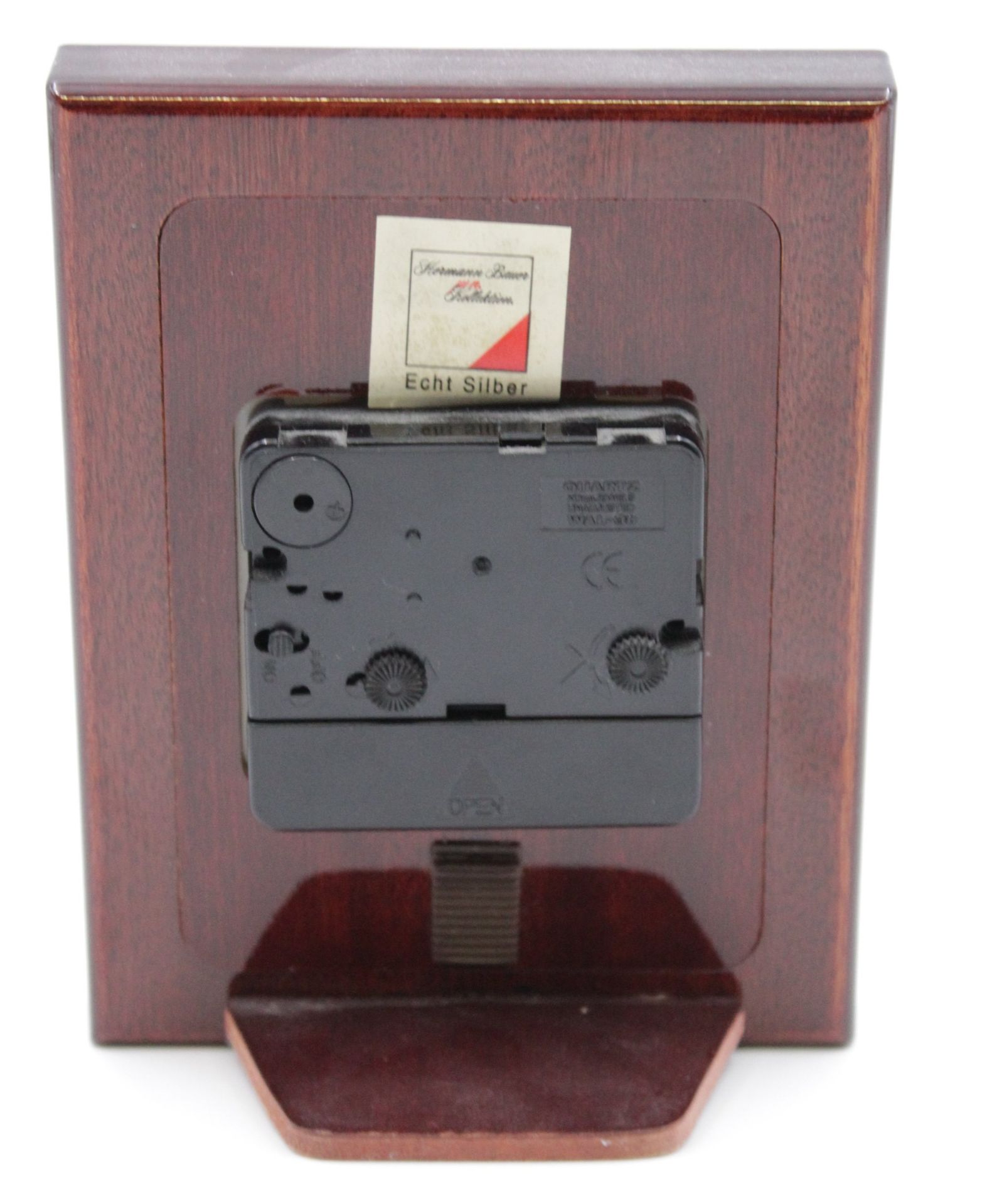 Tischuhr mit 925er Silbermontur, Italien, Batteriewerk, 13 x 10cm. - Image 4 of 4
