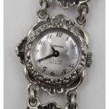 Damen-Armbanduhr, Kasper, 835er Silber, Kronenaufzug, Werk läuft, zus. 31gr.