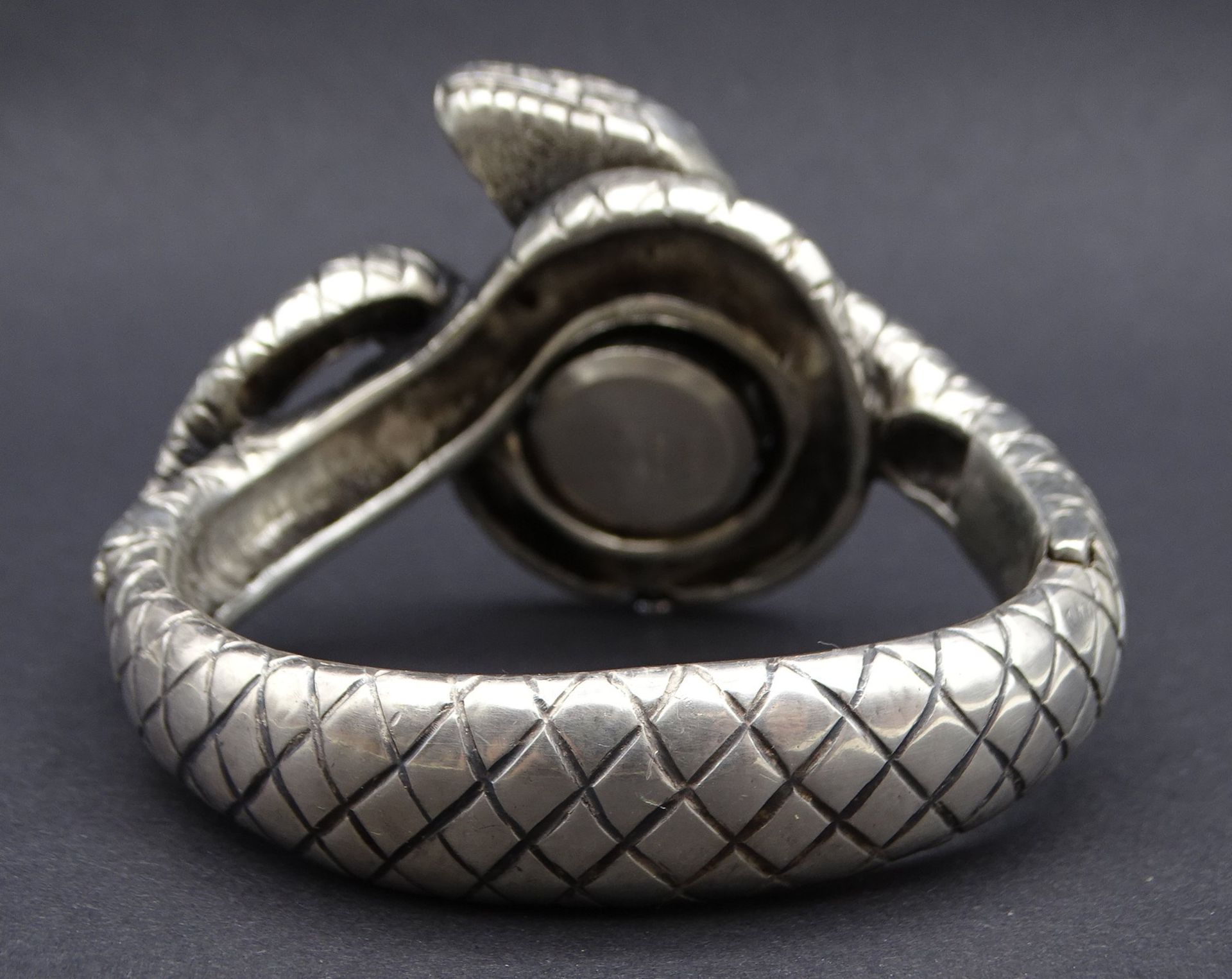 Damenuhr in Schlangenarmspange, Gehäuse: 835er-Silber, Spange: 900er-Silber, Quartzwerk, B. 4 cm, Ø - Bild 2 aus 8