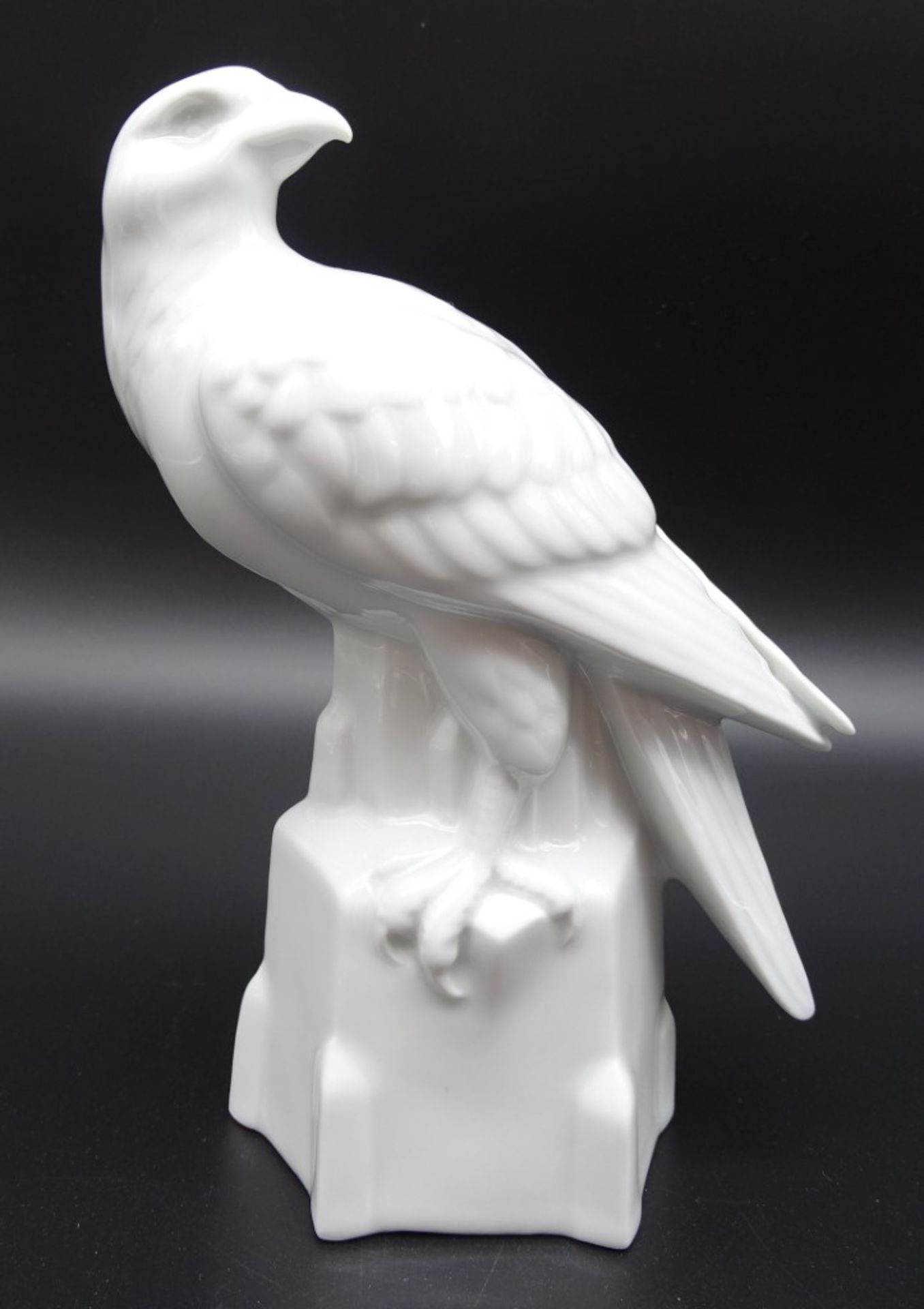 grosser Vogel auf Sockel "Gerold", weiss, Nr. 6504, H-19 cm