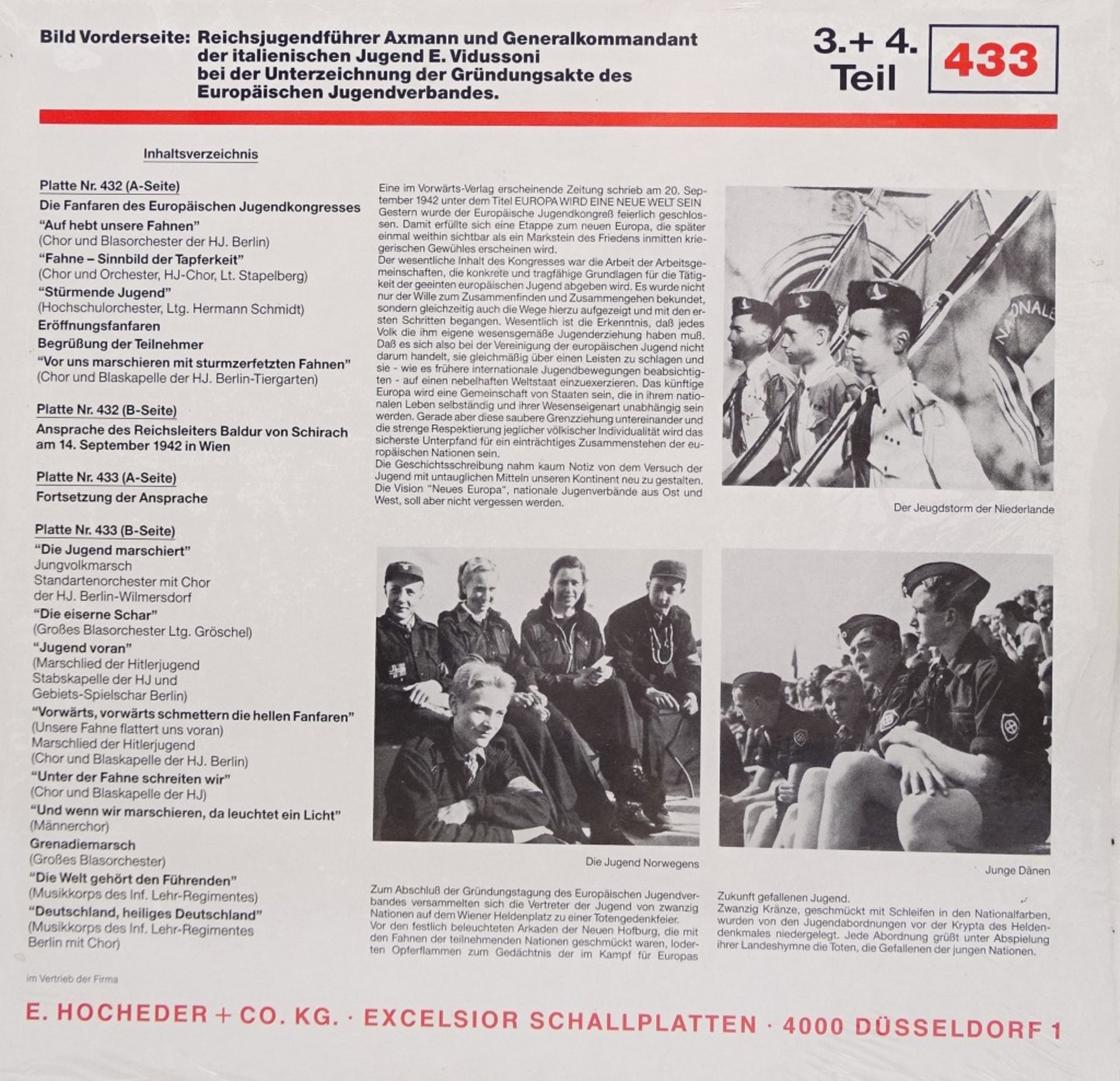 2 LP "Europäischer Jugendkongreß 1942", originalverpackt - Bild 4 aus 4