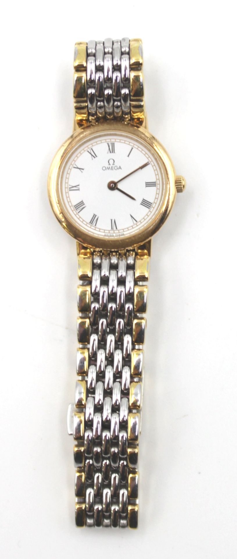 Damen-Armbanduhr, Omega DeVille, Stahl/Gold, Quarz, guter Zustand, D-2cm. - Bild 5 aus 5