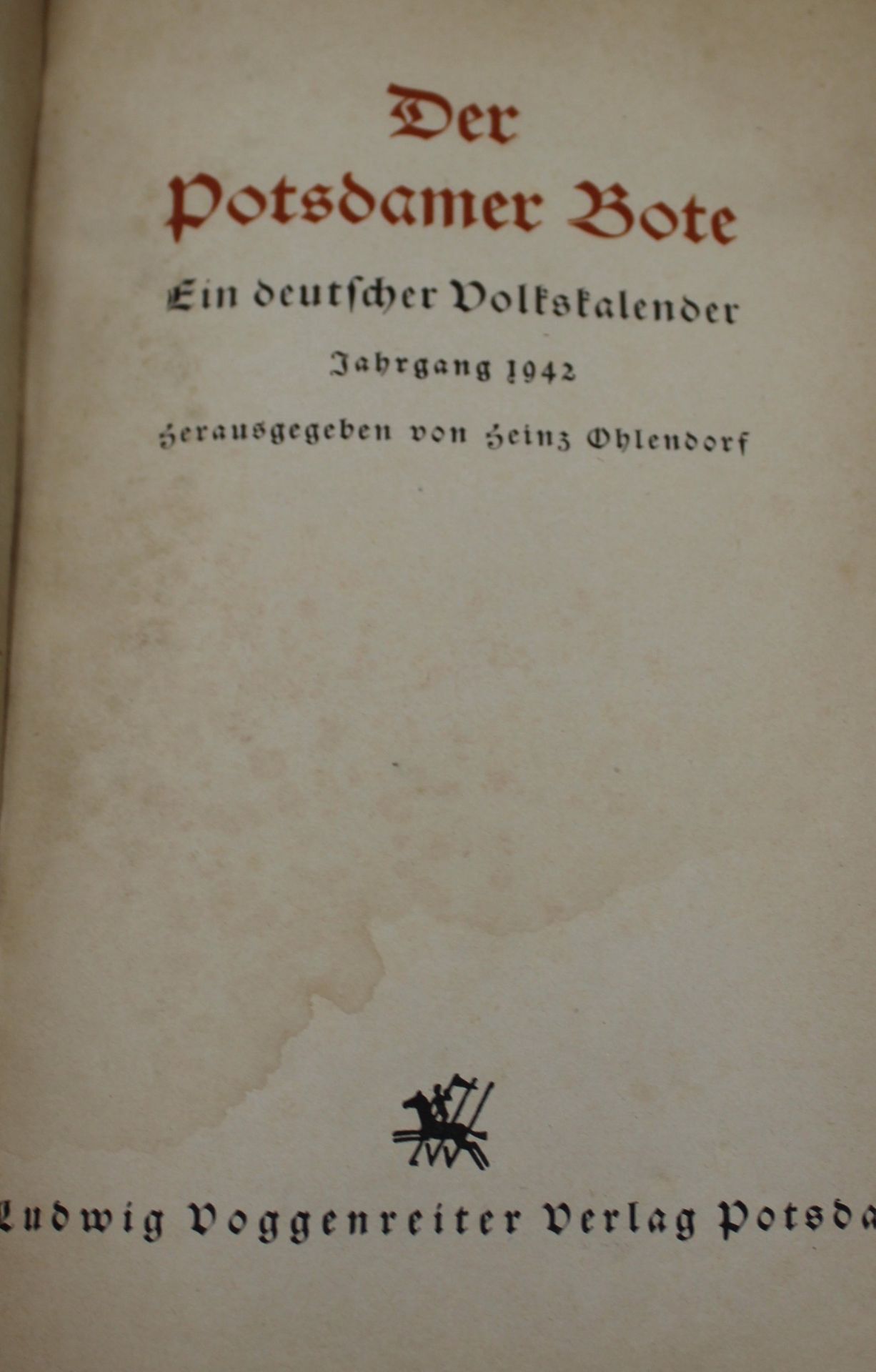 Potsdamer Bote  1942/43, Paperback, Gebrauchsspuren - Bild 2 aus 3