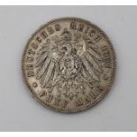 5 Mark, Deutsches Reich, 1907, Wilhelm II, 27,7gr., D-3,5cm.