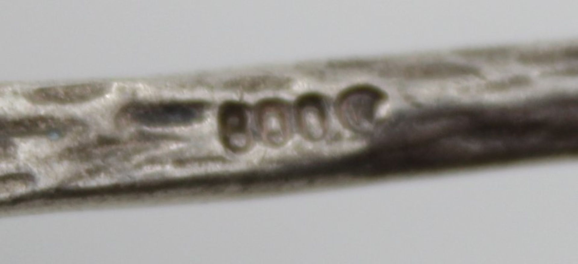 8x Besteckteile, Hildesheimer Rose, 800/835er Silber zus. 126gr, anbei Zuckerlöffel versilbert, Tor - Bild 5 aus 6