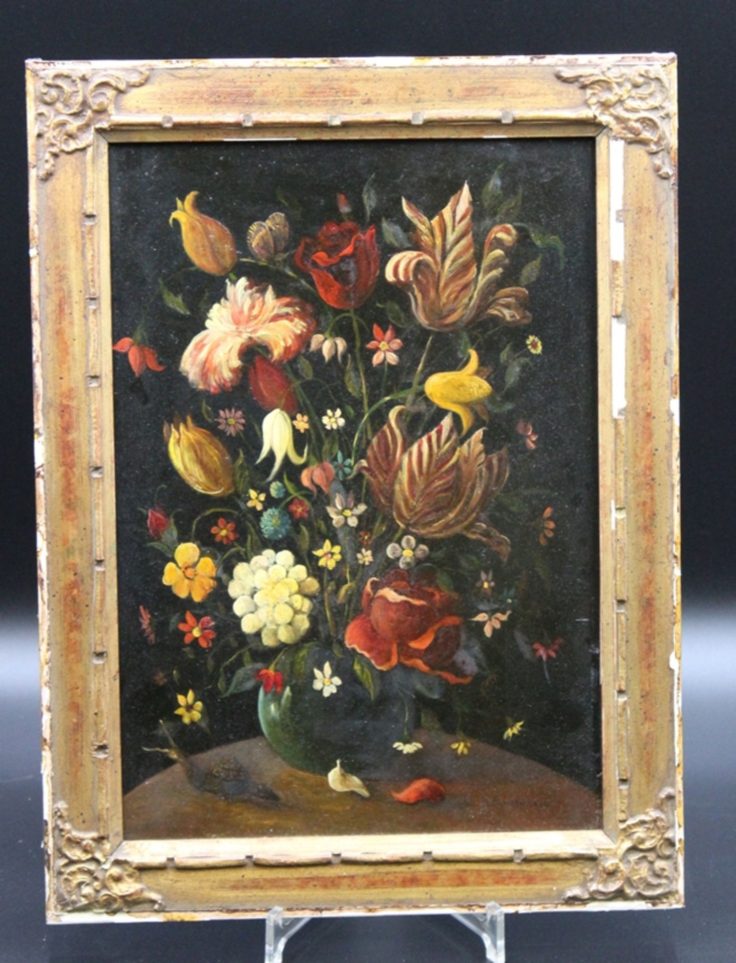 Holländische Schule, Anhänger von Ambrosius Bosschaert, 17. Jhd., Blumen in Vase, Apokryph unten re - Bild 2 aus 5