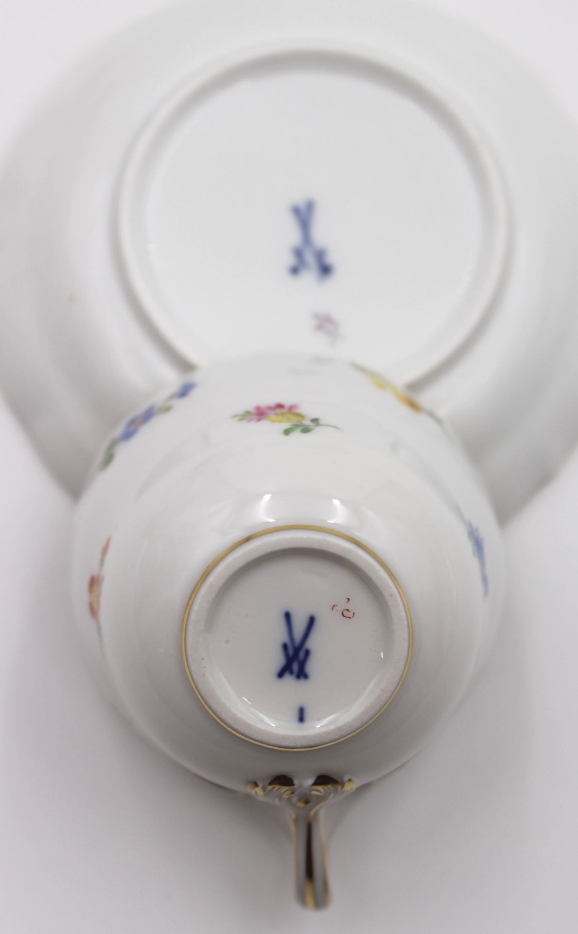 Mokka-Service, Meissen Schwertermarke, Streublümchen, 1. Wahl, kompl. für 6 Personen, Kanne H-16,5c - Bild 4 aus 5