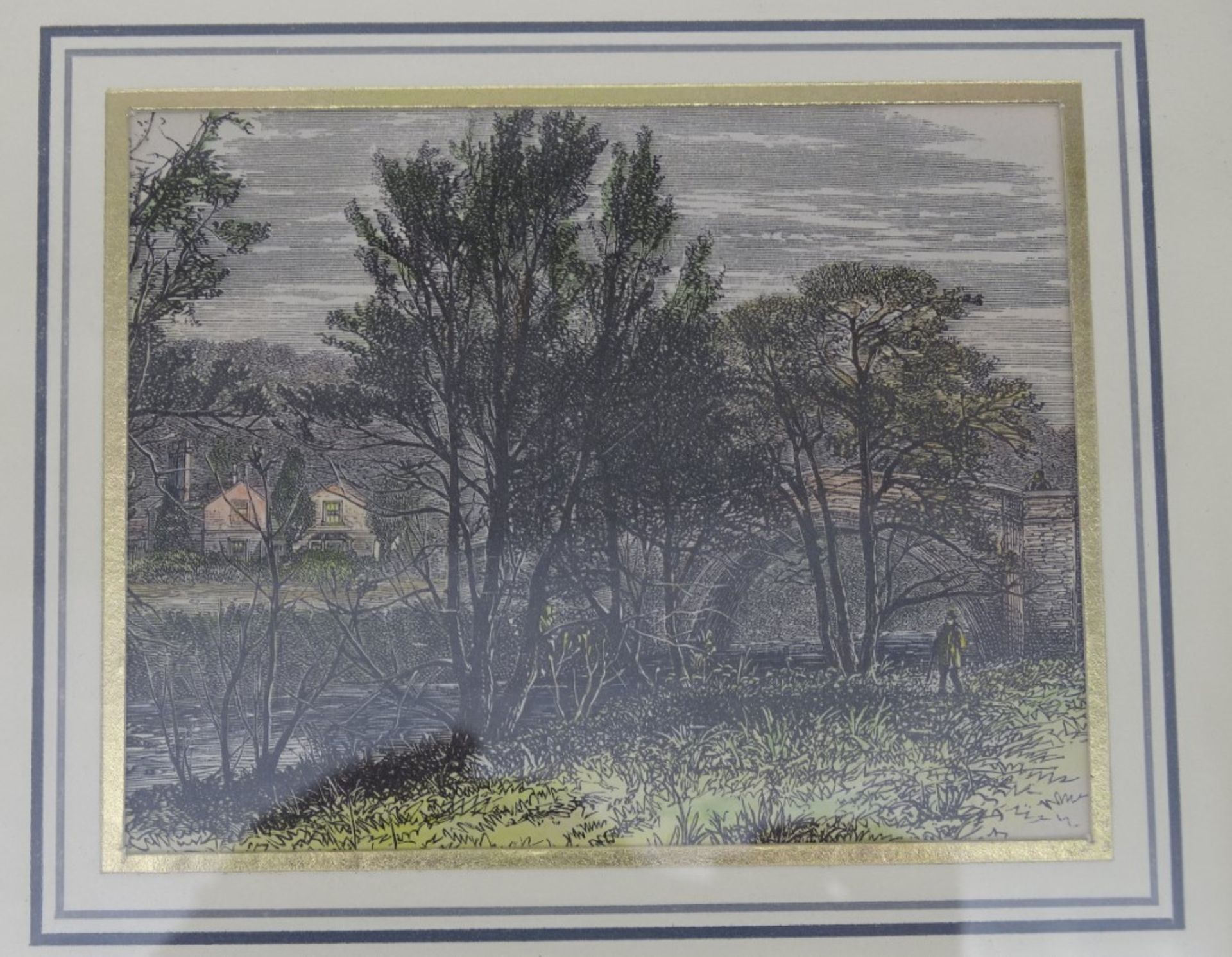 3 handkolorierte Holzstiche, 1860, gerahmt, hinter Glas, RG 20 x 18 cm - Image 3 of 6