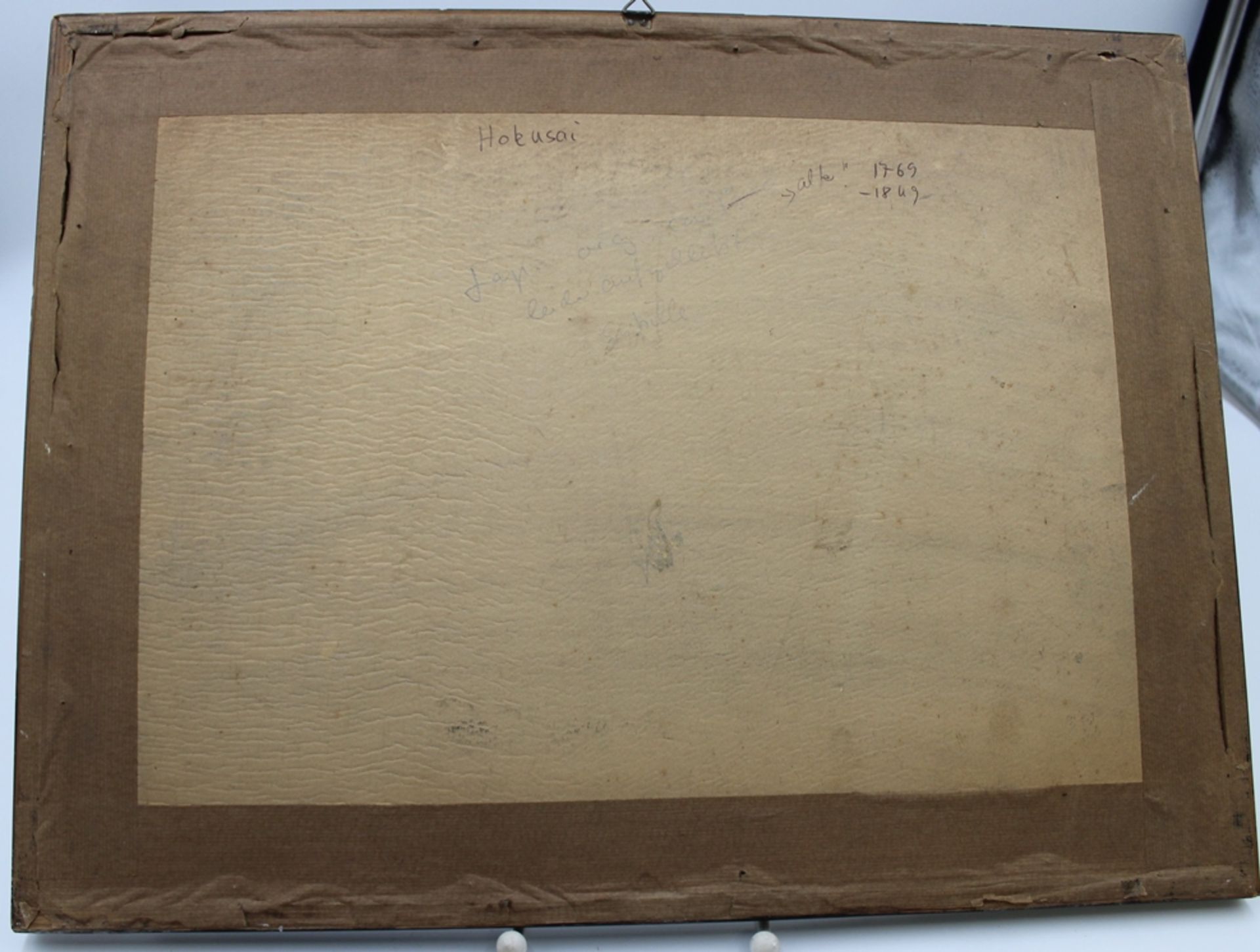 2x antike Holzschnitte, Japan, wohl HOKUSAI (1760-1849), je gerahmt/Glas, ca. RG 32,5 x 42,5cm. - Image 5 of 8