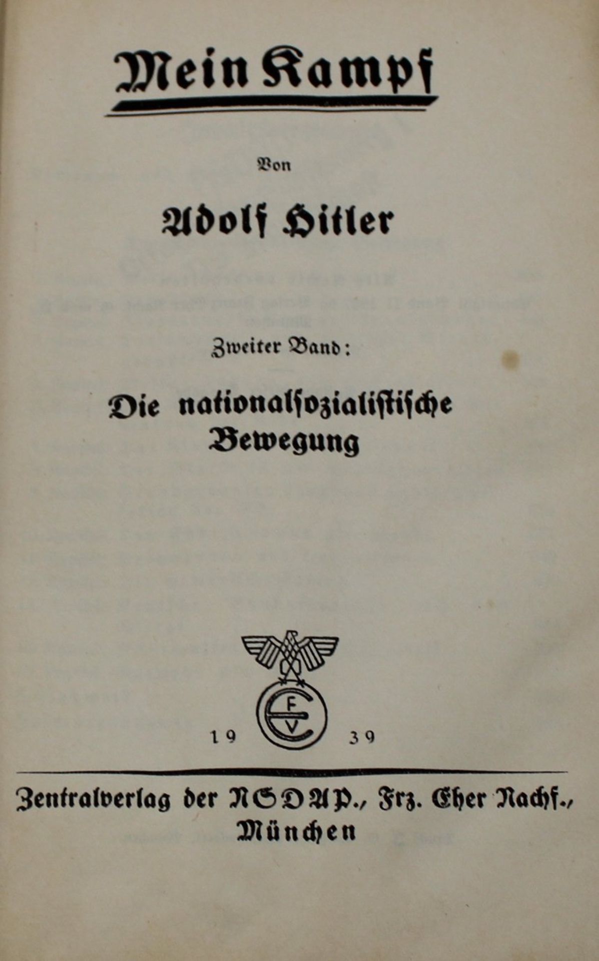 A.H., Mein Kampf, 2. Band, 1939, Gebrauchsspuren - Bild 2 aus 4