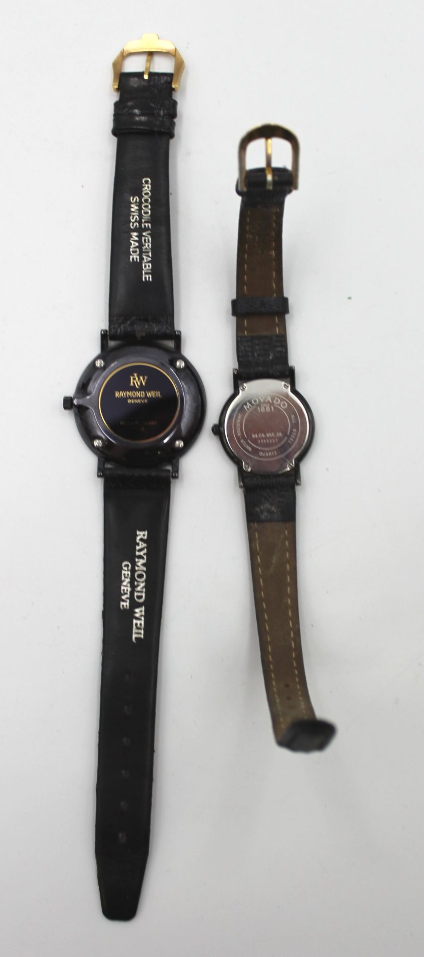 2x Damen-Armbanduhren, Movado und Raymond Weil, Quarzwerke, Funktionen nicht geprüft. - Bild 5 aus 7