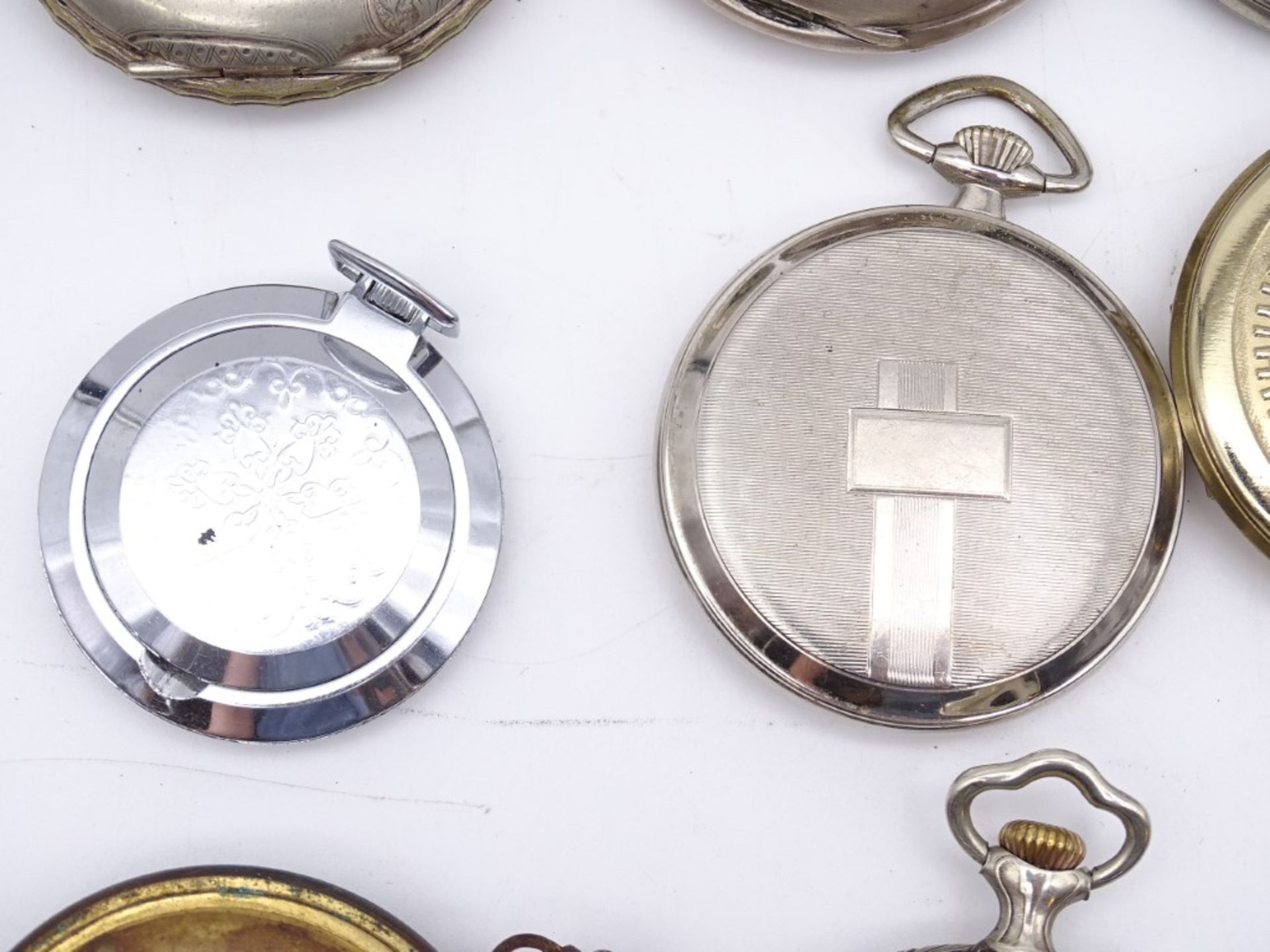Konvolut alter Taschenuhren für Bastler, tw. Silber, defekt, Alters- und Gebrauchsspuren - Bild 13 aus 14