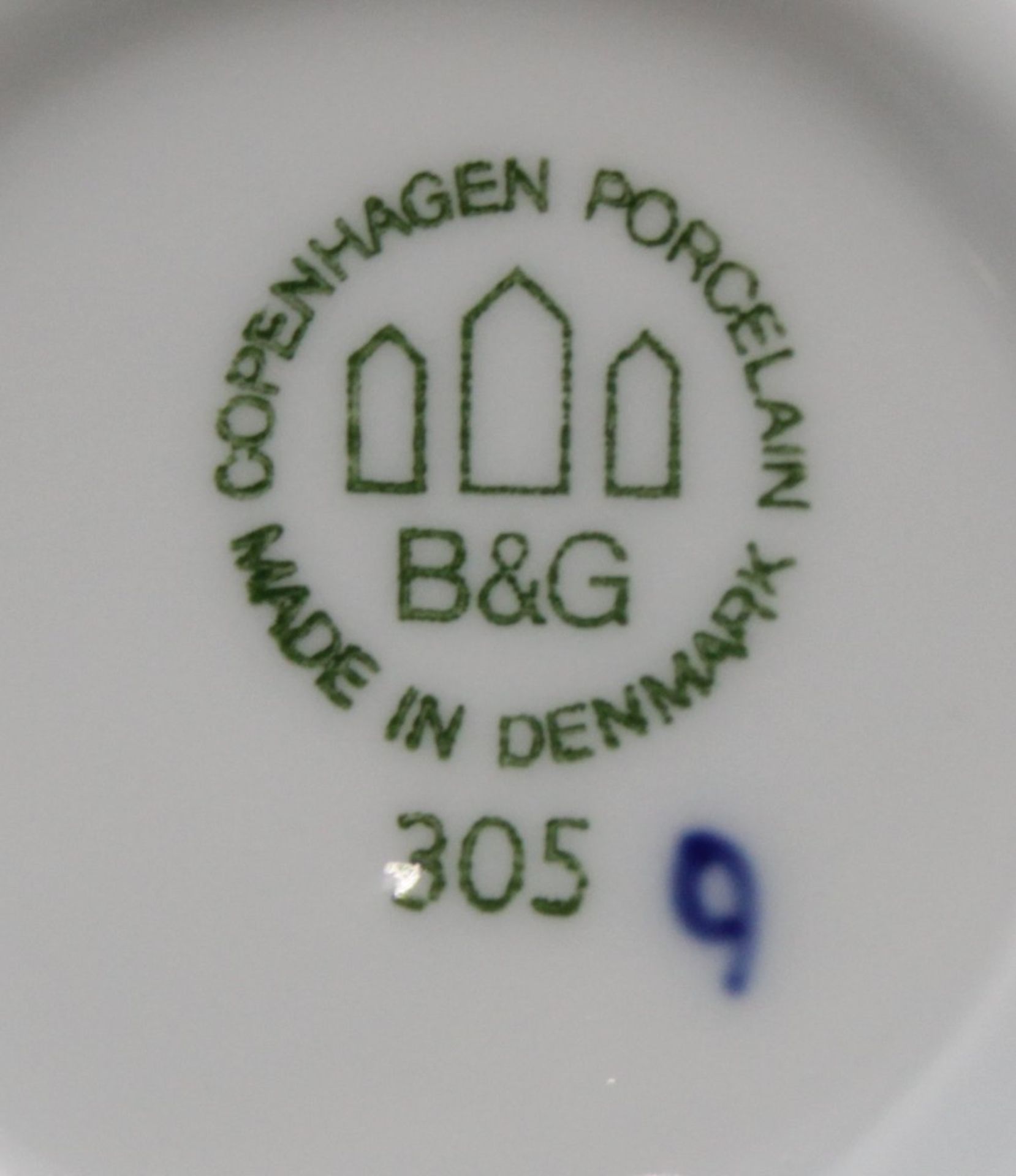 6x kompl. Gedecke, Bing & Gröndahl, Bla Malet, Tassen H-6,5cm. - Bild 4 aus 4