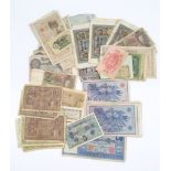 Konvolut Reichsbanknoten und Notgeld- sowie Darlehensscheine