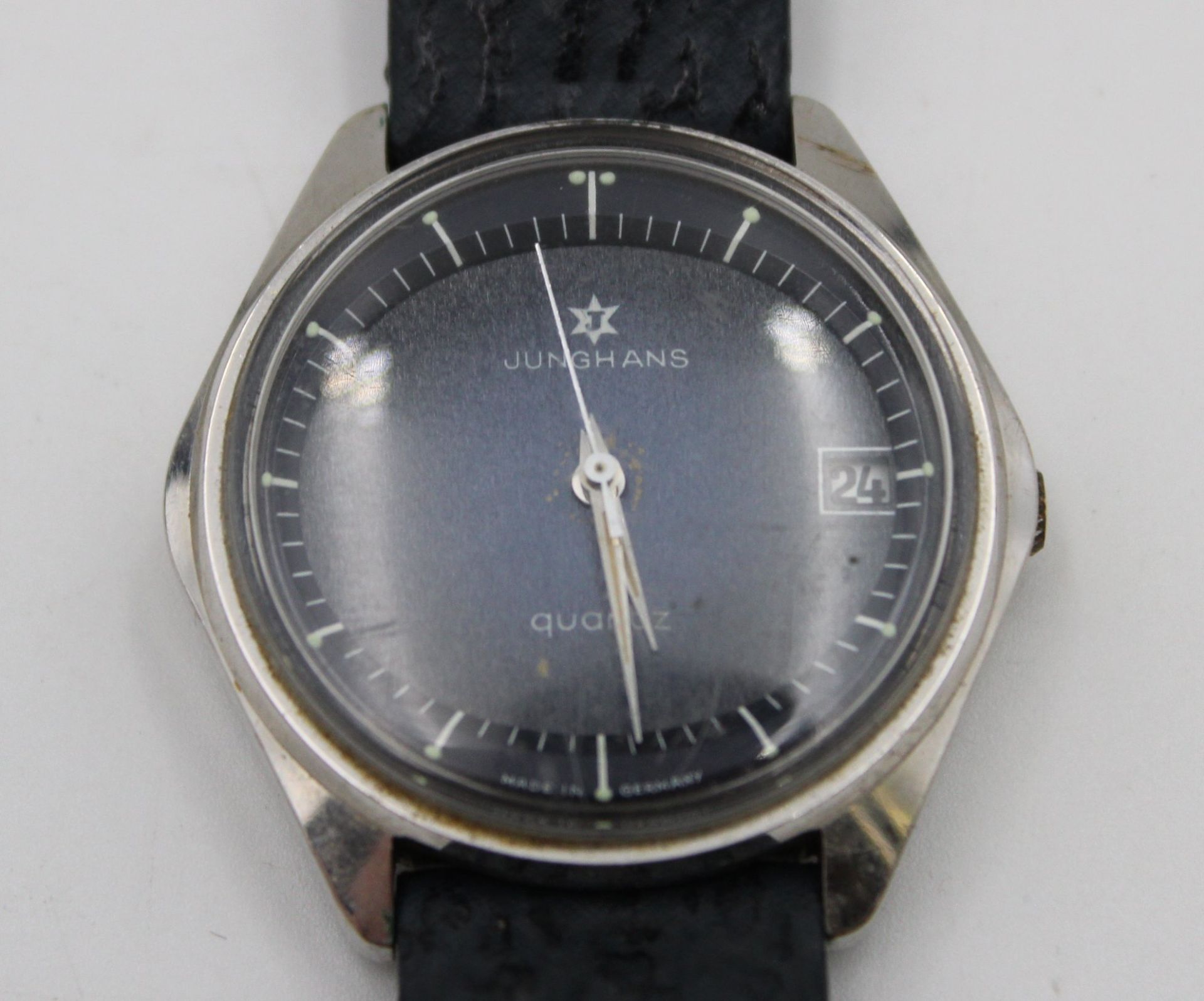 Herren-Armbanduhr, Junghans, Quarz, getragene Erhaltung, D-3,5cm. - Bild 2 aus 4