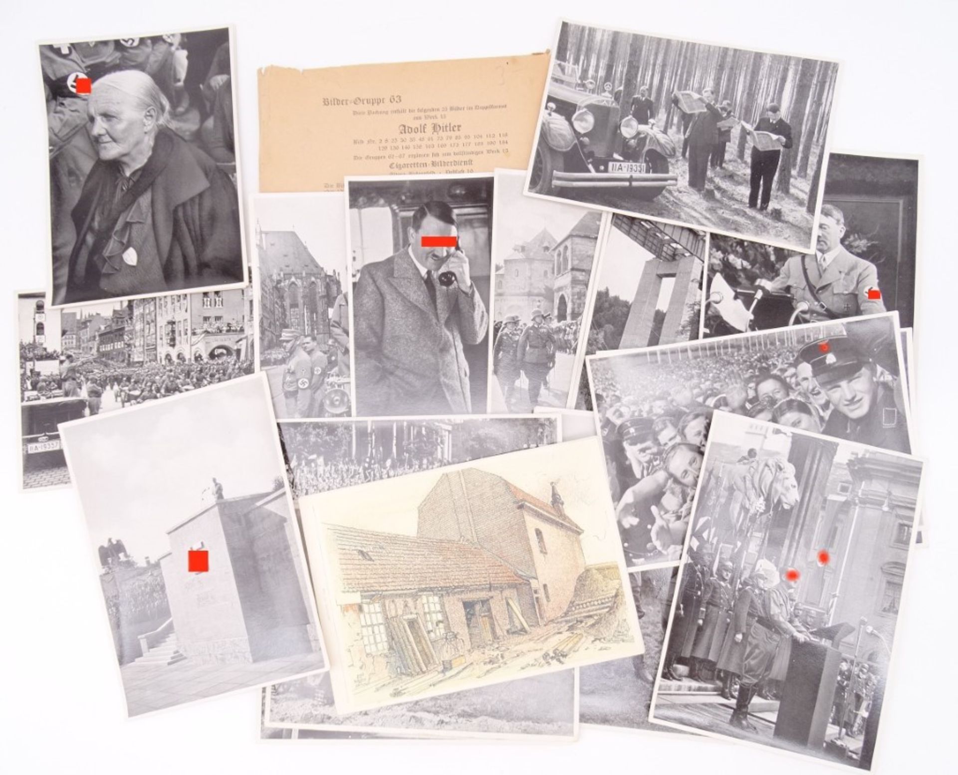 3 Päckchen zu je 25 Bildern "Sammlung Adolf Hitler", Bildergruppen 63, 65, 66, Cigaretten-Bilderdie - Bild 3 aus 4