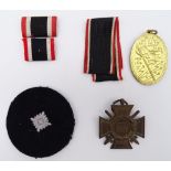 5 Abzeichen/Medaillen, Kyffhäuserbund, 2 Feldspangen, Kriegsverdienstkreuz, Schützenabzeichen?