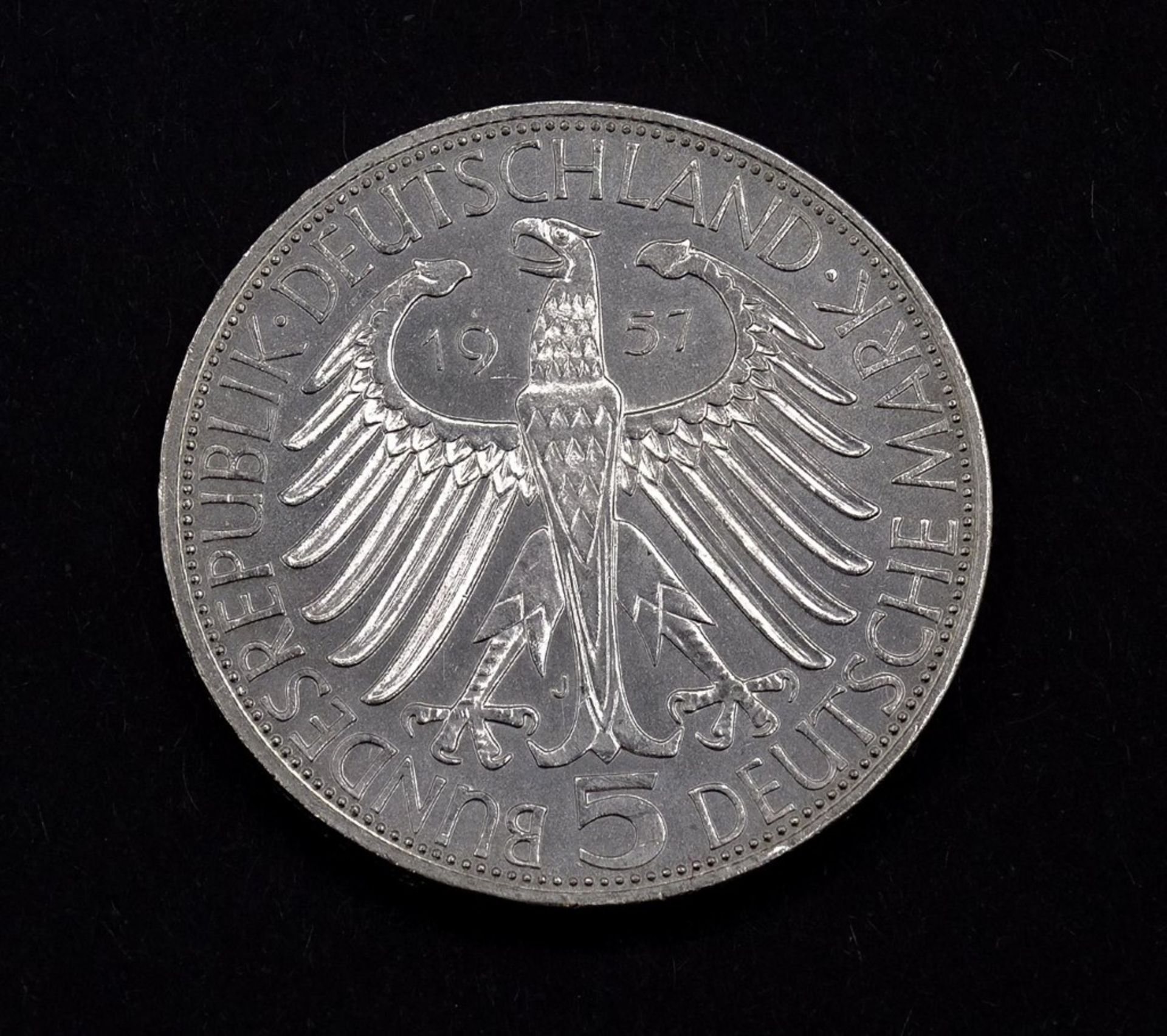 5 Deutsche Mark 1957 J Joseph Freiherr von Eichendorff . Jaeger 391 - Bild 2 aus 2