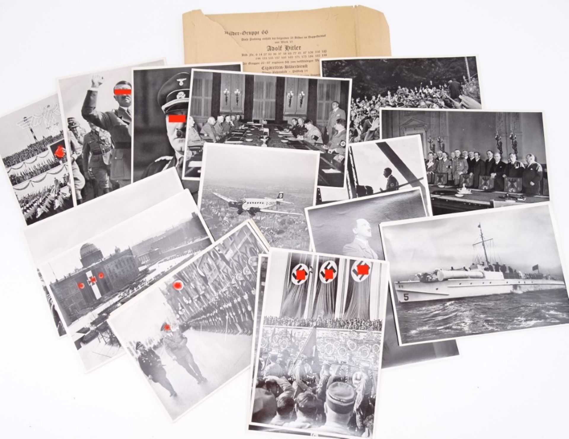 3 Päckchen zu je 25 Bildern "Sammlung Adolf Hitler", Bildergruppen 63, 65, 66, Cigaretten-Bilderdie - Bild 4 aus 4