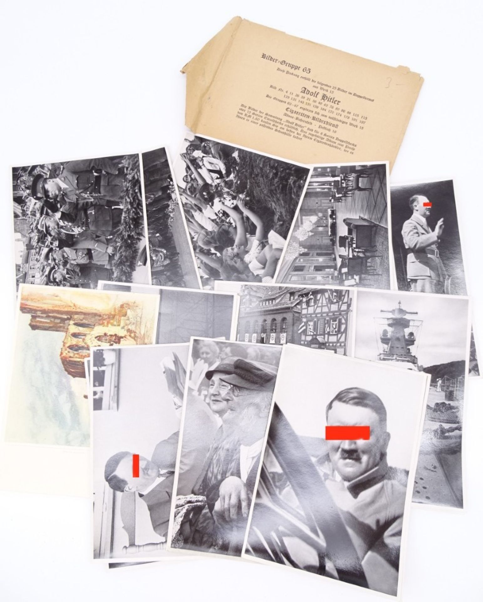 3 Päckchen zu je 25 Bildern "Sammlung Adolf Hitler", Bildergruppen 63, 65, 66, Cigaretten-Bilderdie - Bild 2 aus 4